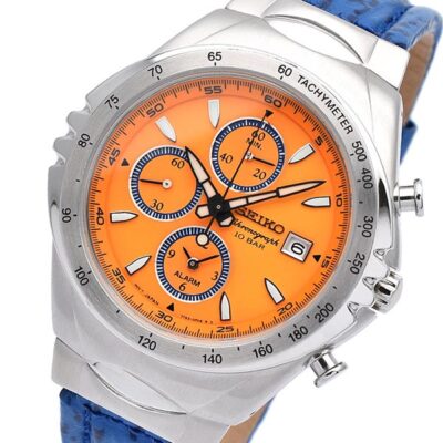Pre-owned Seiko Giugiaro Macchina Sportiva Snaf83pc Orange Men's Watch In Box