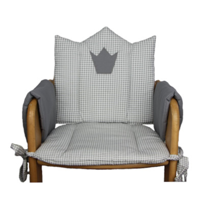 Ersatzkissen Sitzkissen Krone grau kariert Herlag Treppenhochstuhl