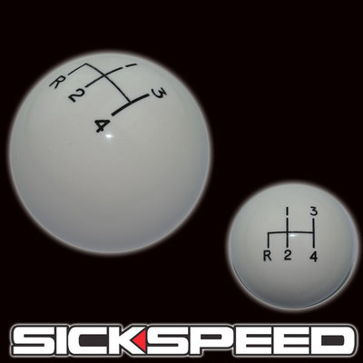 WHITE 4RDL SHIFT KNOB FOR HURST SHORT THROW GEAR SHIFTER SELECTOR 3/8X16 K23