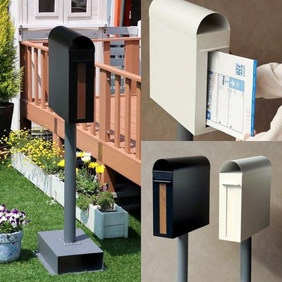 New Slim Freestanding Mailbox with Dial Lock Newspaper Slot