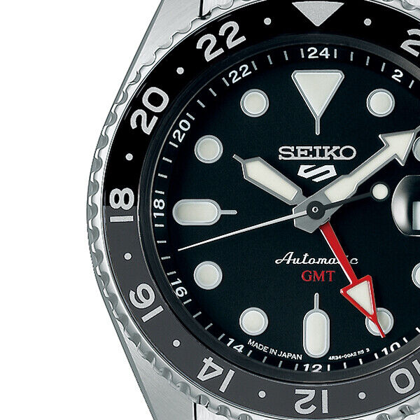 Pre-owned Seiko 5 Sports Skx Sports Style Gmt Sbsc001 Men's Watch Automatic Black 2022