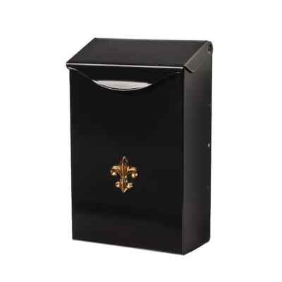 Wall Mount Mailbox Black Small City Classic Steel Galvanized Mail Outside Post