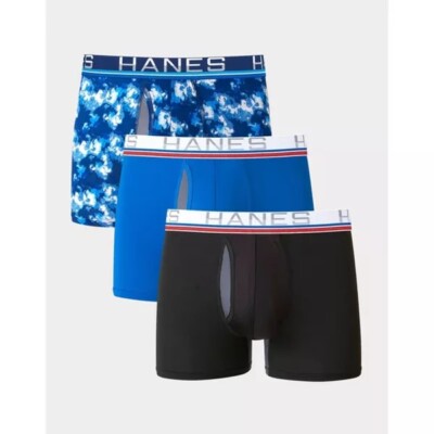   Hanes Premium Men's Xtemp Total Support Pouch Anti Chafing 3pk Boxer Briefs-S