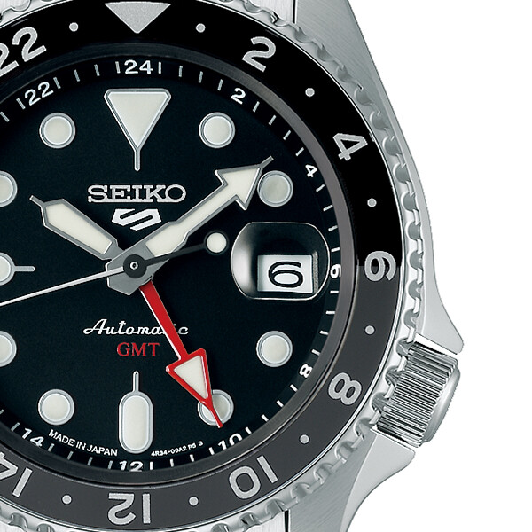 Pre-owned Seiko 5 Sports Skx Sports Style Gmt Sbsc001 Men's Watch Automatic Black 2022