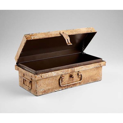 Rustic Metal Jewelry Box Keepsake Storage Letter Chest