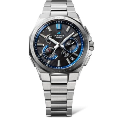 Pre-owned Casio Oceanus Ocw-t6000-1ajf Black Titanium Radio Solar Men's Watch In Box