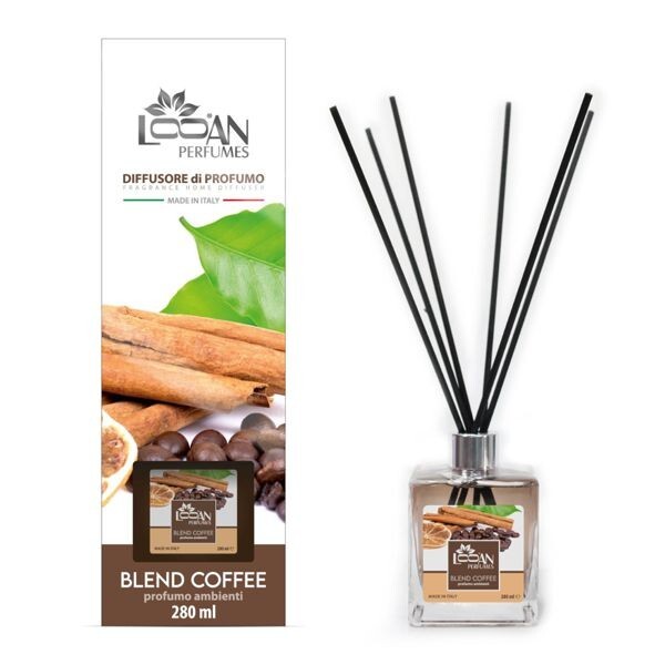 Diffusore Profumo Con Bastoncini Deodorante Ambiente 280ml Blend Coffee dfh