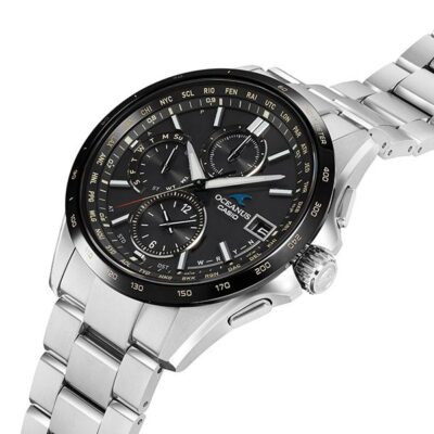 Pre-owned Casio Oceanus Ocw-t2600j-1ajf Black Bluetooth Radio Solar Men's Watch In Box