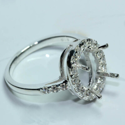 8x10 MM. Oval cut semi-mount ring setting sterling silver 925#233 Pre-order