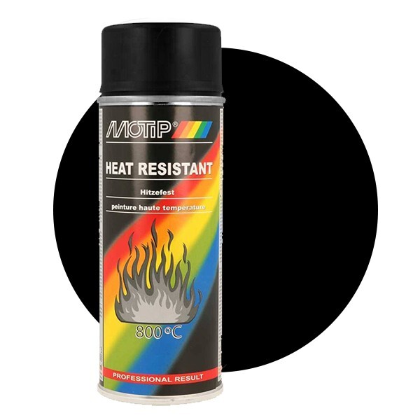 Bombe Spray Peinture Motip Noir Haute TempÃ©Rature 800Â° Ã©Chappement Pot