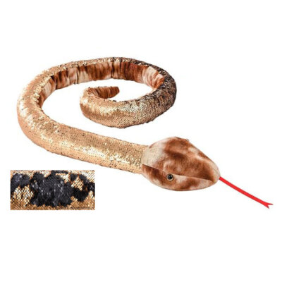 Adventure Planet Sequinimals Plush -NATURAL SNAKE (Sequin -Black & Gold) (67 in)