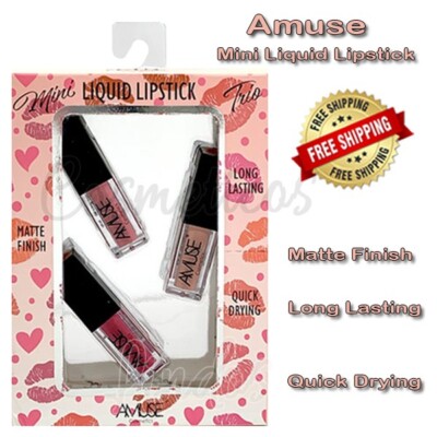 AMUSE Cosmetics MINI TRIO Liquid Lipstick Matte  3-piece