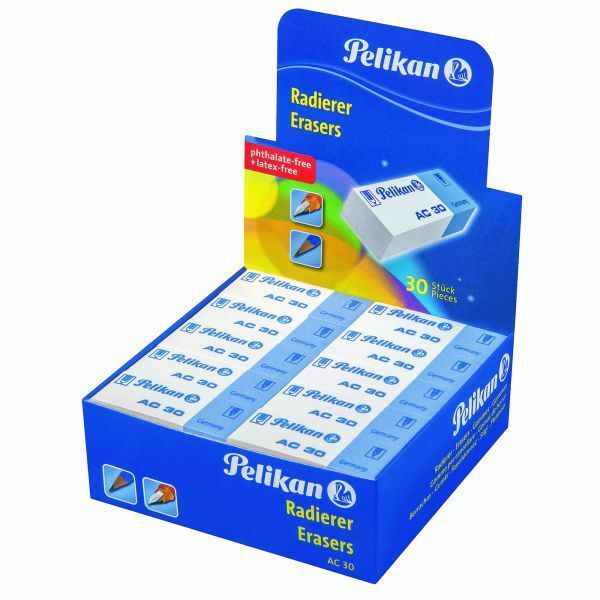Confezione 30 Pezzi Gomme Per Cancellare Bianco Blu Ac 30 Pelikan dfh