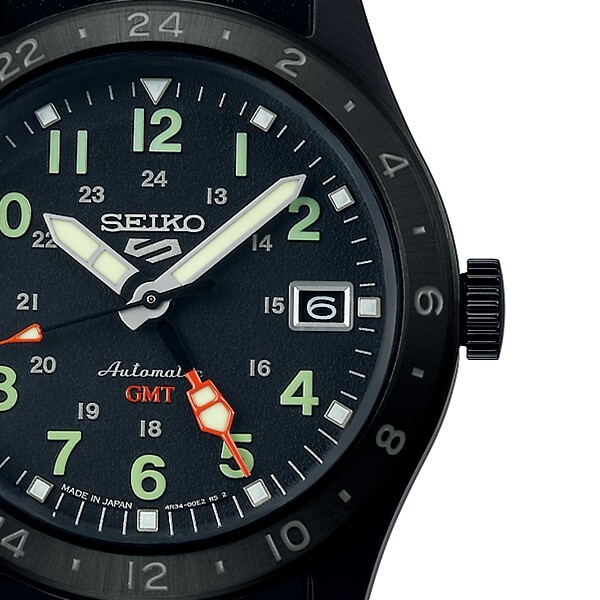Pre-owned Seiko Psl  5 Sports Sbsc013 Field Sports Gmt Mechanical Automatic Watch Black