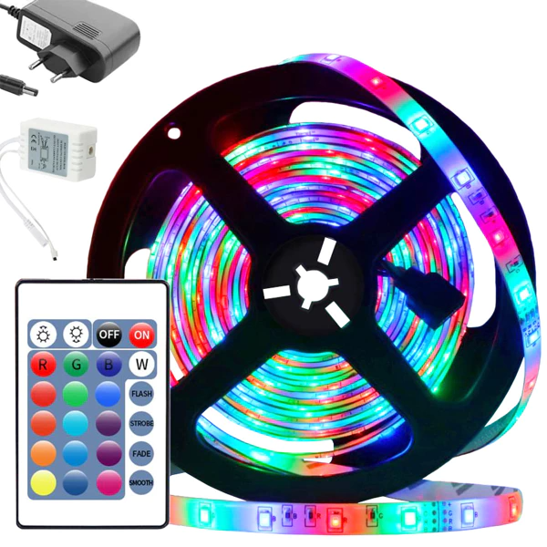 SMD 3528 RGB LED-Streifen 4,5 m – Wasserdicht mit Fernbedienung