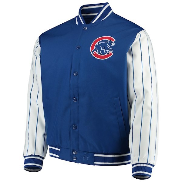 Authentic JH Design MLB Chicago Cubs Royal Quilted Knit Lined Pinstripe Jacket | eBay