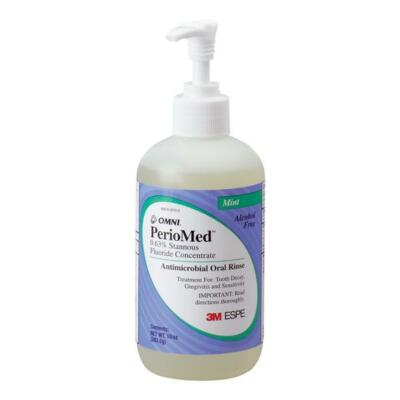 PERIOMED 0.63 STANNOUS FLUORIDE ANTIMICROBIAL ORAL RINSE MOUTHWASH MINT 10 OZ 3M