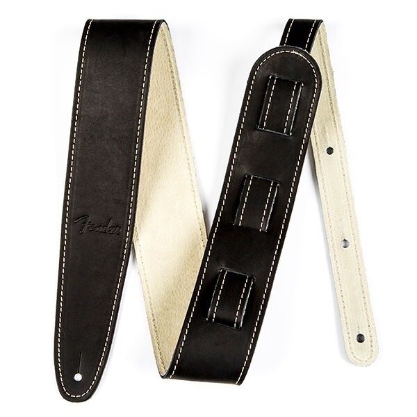 NEW Fender 2.5" Ball Glove Leather Guitar Strap, BLACK - #09