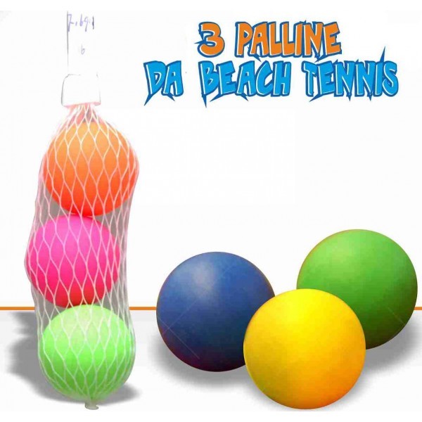 Set 3 Palline Colorate Palle Per Gioco Beach Tennis Racchettoni dfh