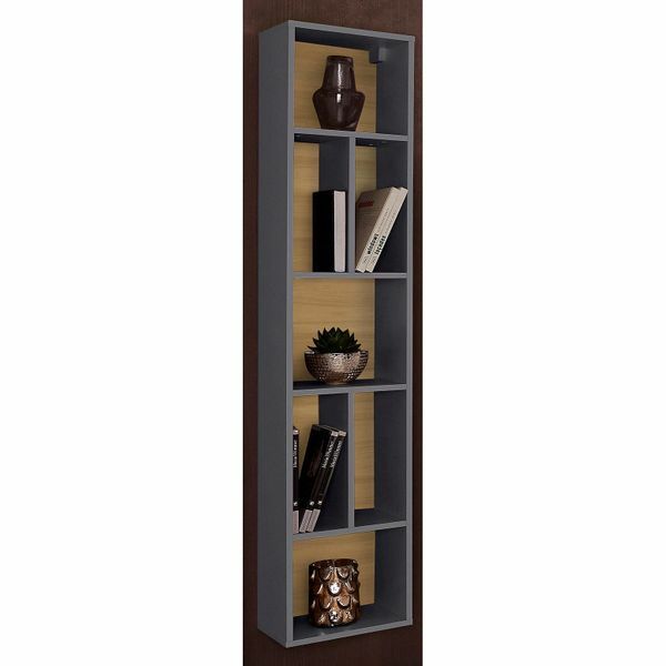 REGAL WANDBOARD WOHNZIMMER SCHRANK ANTHRAZIT HOCHGLANZ ALTEICHE MATT NEU 604717