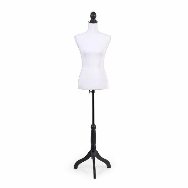 Half-Length Female Form Pinnable Mannequin Body Torso with Wooden Tripod Stand