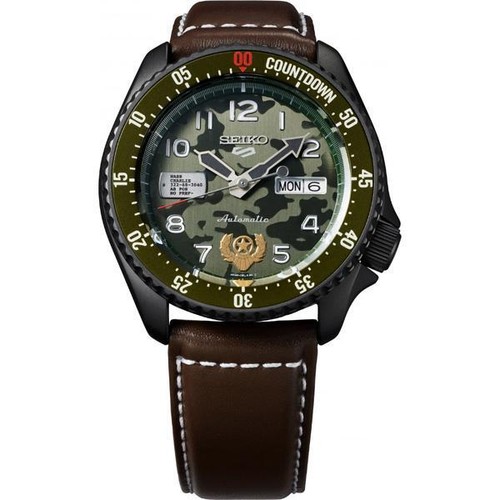 Pre-owned Seiko 5 Sports Street Fighter Srpf21k1 Guile Automatic Limited Edition