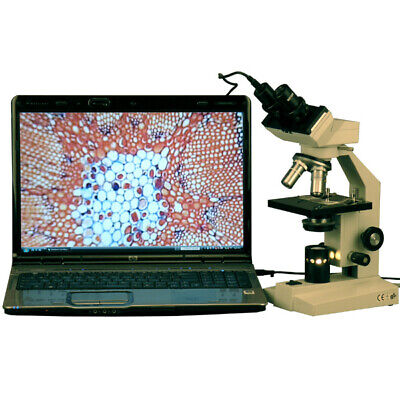 AmScope 2000X Vet High Power Binocular Microscope + USB Digi