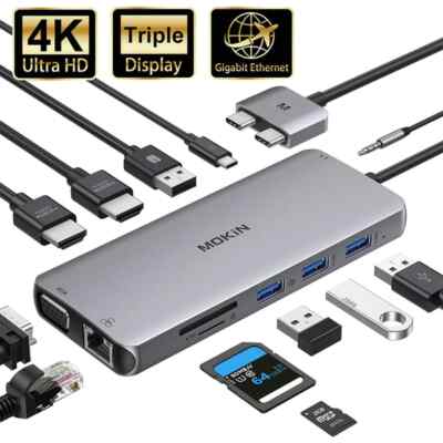 Mokin MUC3301 12 IN 1 Dual USB C Hub Multi-function USB-C Adapter