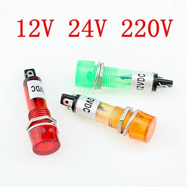 10mm LED Leuchtmelder Signallampe Signalleuchte Kontrollleuchte 12V 24V 220V Neu