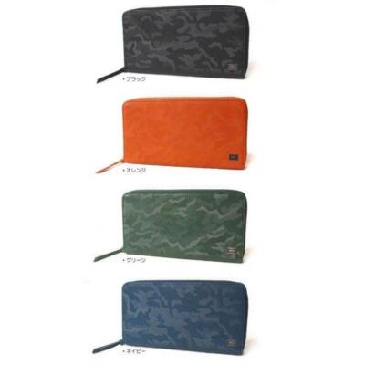 Pre-owned Porter Yoshida Wonder Cotton 342-03838 Green Long Wallet Round Fastener From Jp