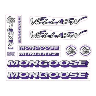 Mongoose - 1996 Villain for Chrome frame Decal set - old school bmx