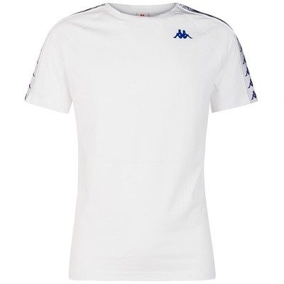 

Футболка KAPPA 222 Band Coen Slim White Фиолетово-Синяя Лента Двухцветная 303UV10