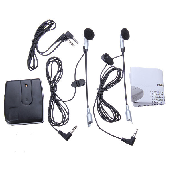 Motorcycle Intercom Host With Headphones Kit Helmet Wired Walkie Talkie