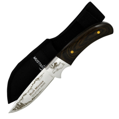 Fury Bull Moose - Wild Animals ''Collector Series'' 8'' Knife with Wooden Grips. 
