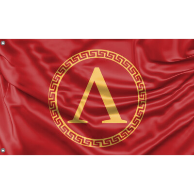 Ancient Style Red Sparta Flag Design, 3x5 Ft / 90x150 cm size, EU Made