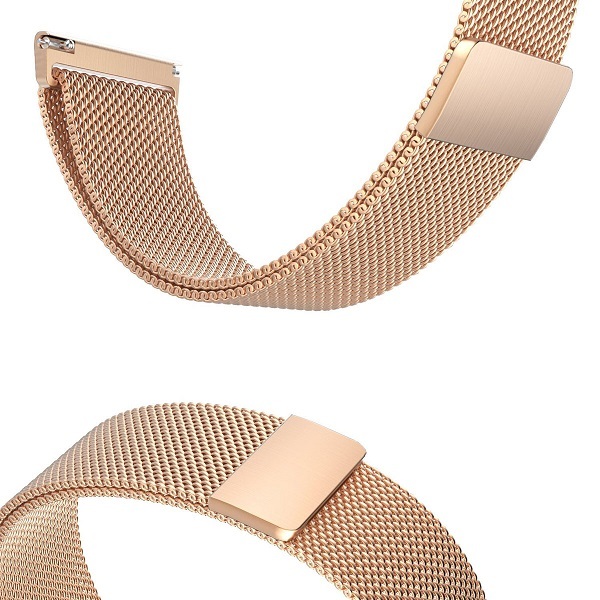 Cinturino Maglia Milano Chiusura Calamita Ricambio Orologio Larg 20mm Oro lac