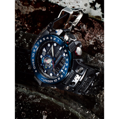 Pre-owned Casio G-shock Gulfmaster Gwn-1000b-1bjf Triple Sensor Ver3 Solar Men Watch Japan
