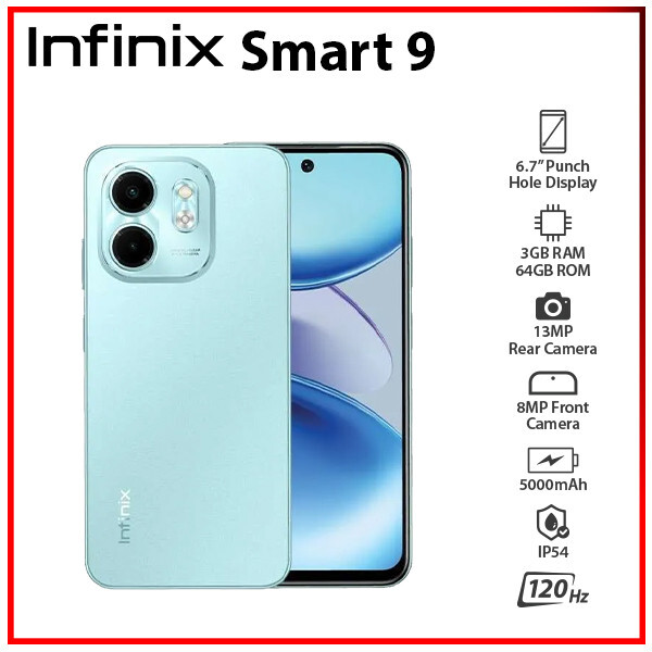 Infinix SMART9 スマートフォン 64GBブラック Infinix Smart 9 Android Cell Phone (Black/3GB+64GB/Dual SIM