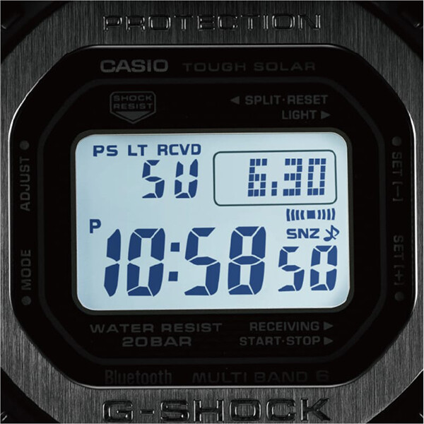 Pre-owned G-shock Casio  Full Metal Black Gmw-b5000mb-1jf Men's Watch Solar 2022
