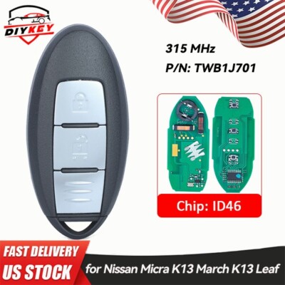 Smart Remote Car Key Fob Keyless for Nissan Micra K13 March K13 Leaf TWB1J701