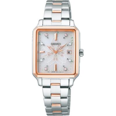 Pre-owned Seiko Selection 2024 Sakura Blooming Limited Edition Solar Radio Swfh136