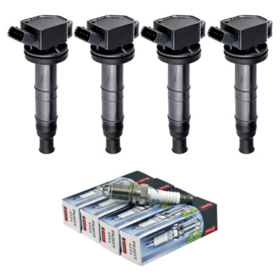 New Set of 4 Ignition Coils & Denso Spark Plugs for Toyota/ Lexus/ Scion L4