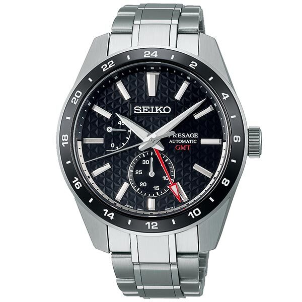 Pre-owned Seiko Presage Sarf005 Gmt Mechanical Automatic Prestige Line Sharp Edged Watch
