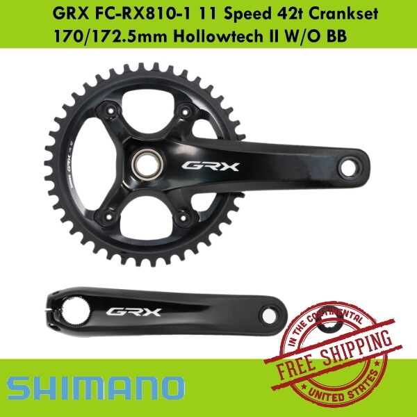 SHIMANO GRX FC-RX810 1x11Speed 42t Crankset 170/172.5mm Hollowtech II W/O BB