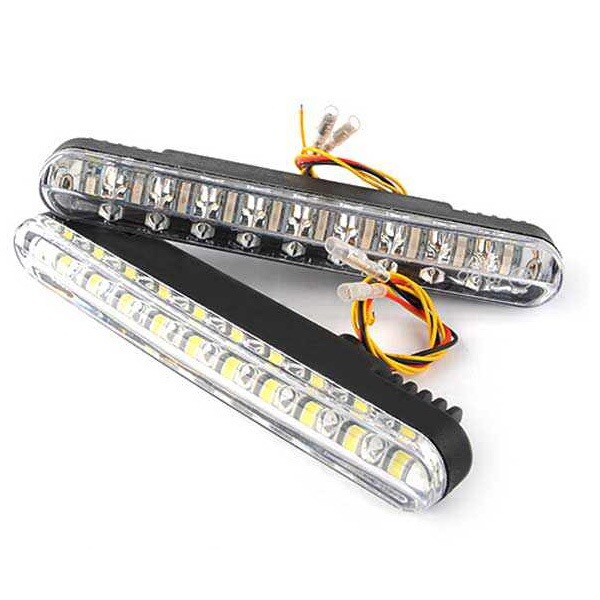 Coppia Luci Auto 30 Led Smd 5050/3528 Fanale Daytime Diurne Bianca Gialla sus