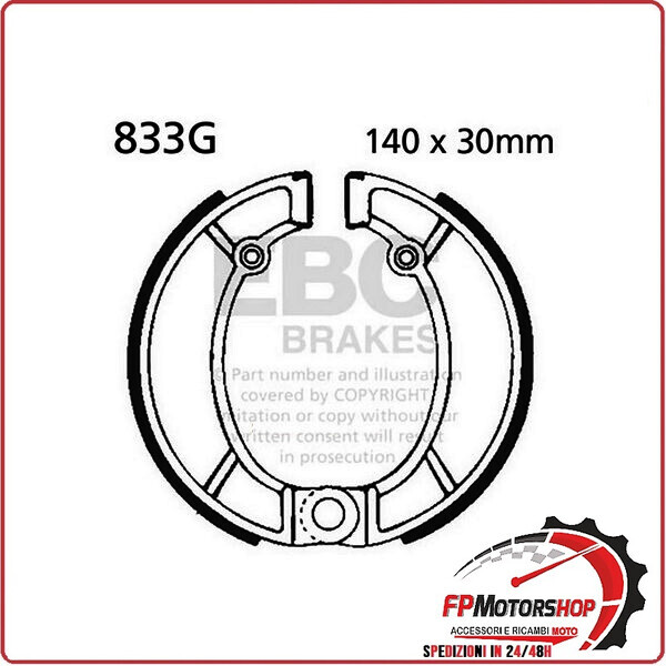 GANASCE FRENO PER MOTO BULTACO PURSANG SCANALATE EBC 833G ORGANICA SCANALATA