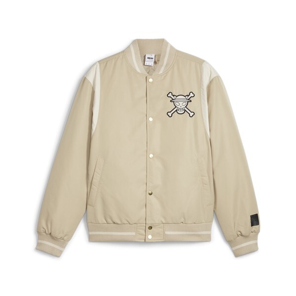 Pre-owned Puma One Piece X  Collection Varsity Jacket Beige Size L Unisex Putty 2024