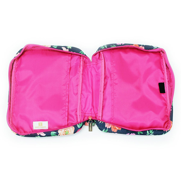 Woman's BIBLE COVER - large size - floral with navy background - BRAND NEW