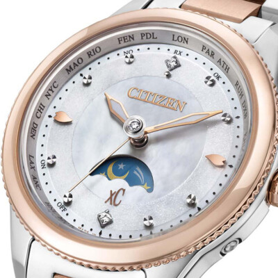 Pre-owned Citizen Xc Floret Diamond Ee1007-67w White Eco-drive Women's Watch In Box