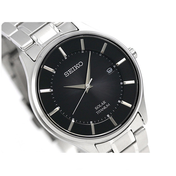 Pre-owned Seiko Selection Sbpx103 Titanium Sapphire Solar Elegant Black Dial Men Watch